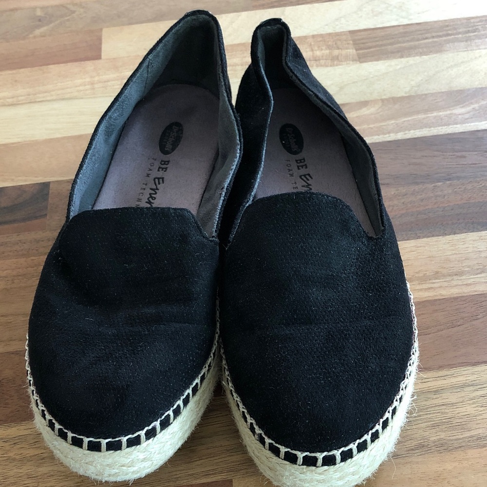 Dr. Scholl's Black Platform Espadrille Slip-Ons